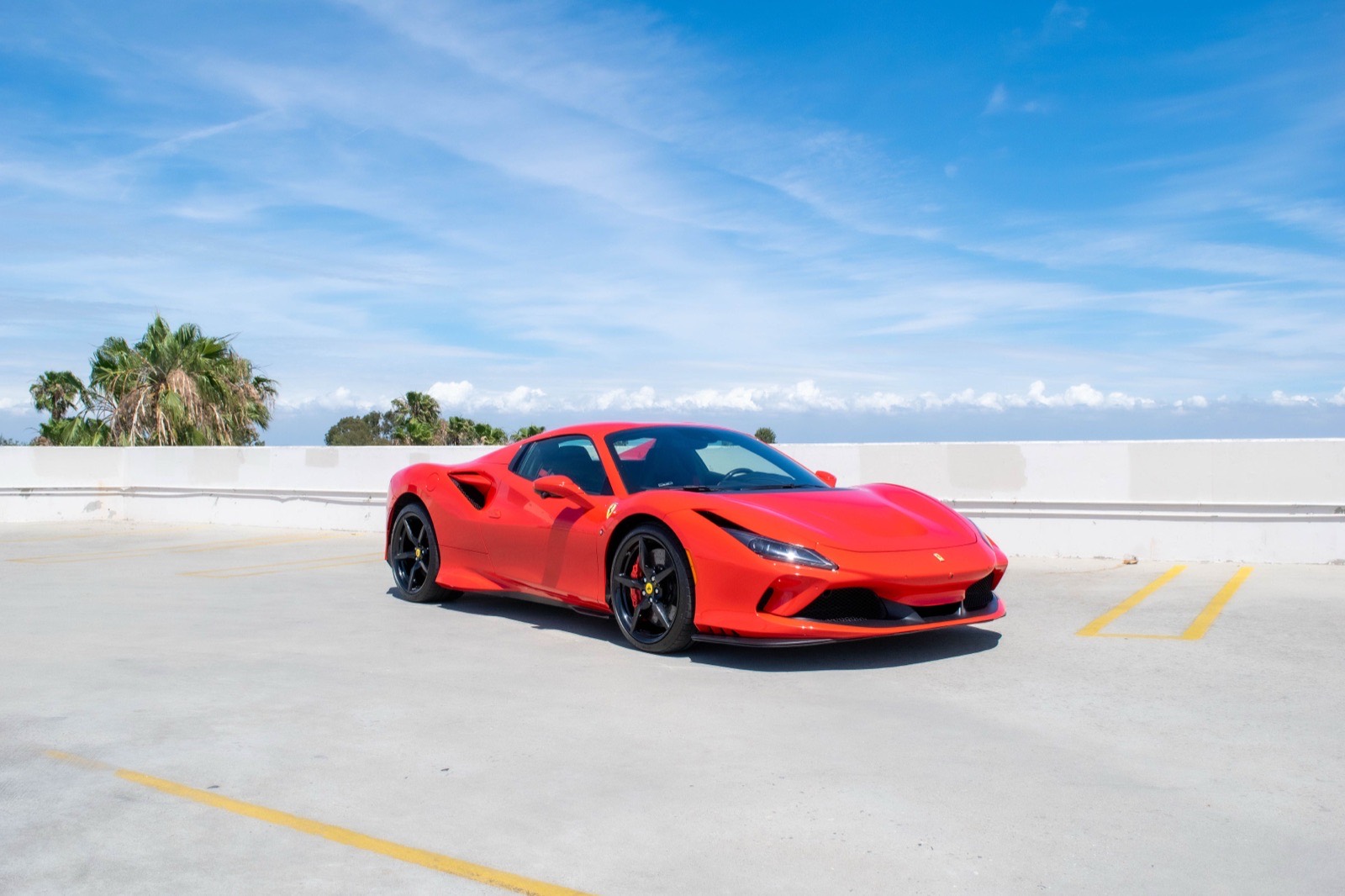 Red Ferrari F8 Spider for rent in Orange County