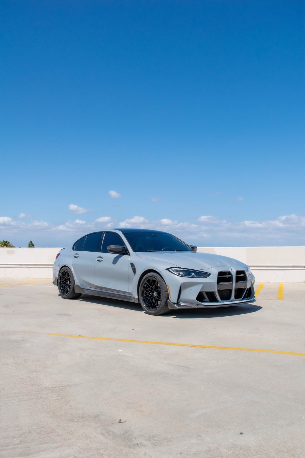 Grey BMW M3 for rent in Orange County (view 3)