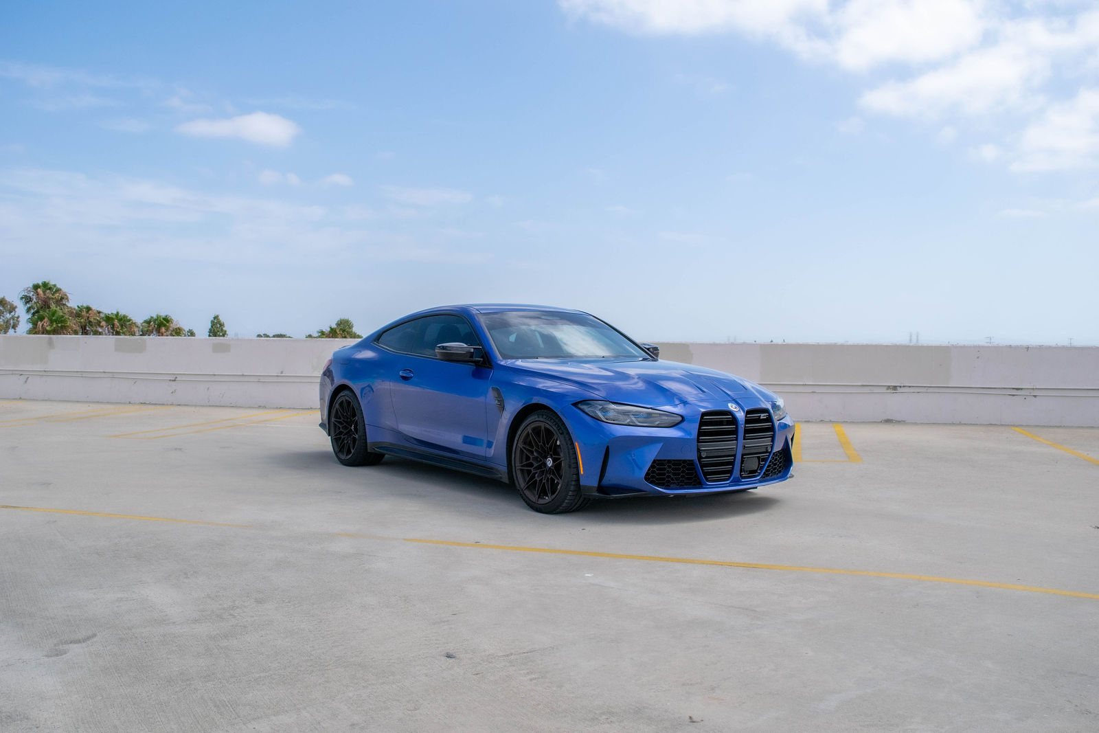 Blue BMW M4 for rent in Orange County (view 2)