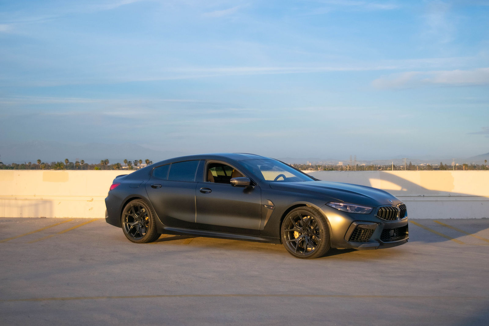 Satin Black BMW M8 for rent in Orange County (view 3)