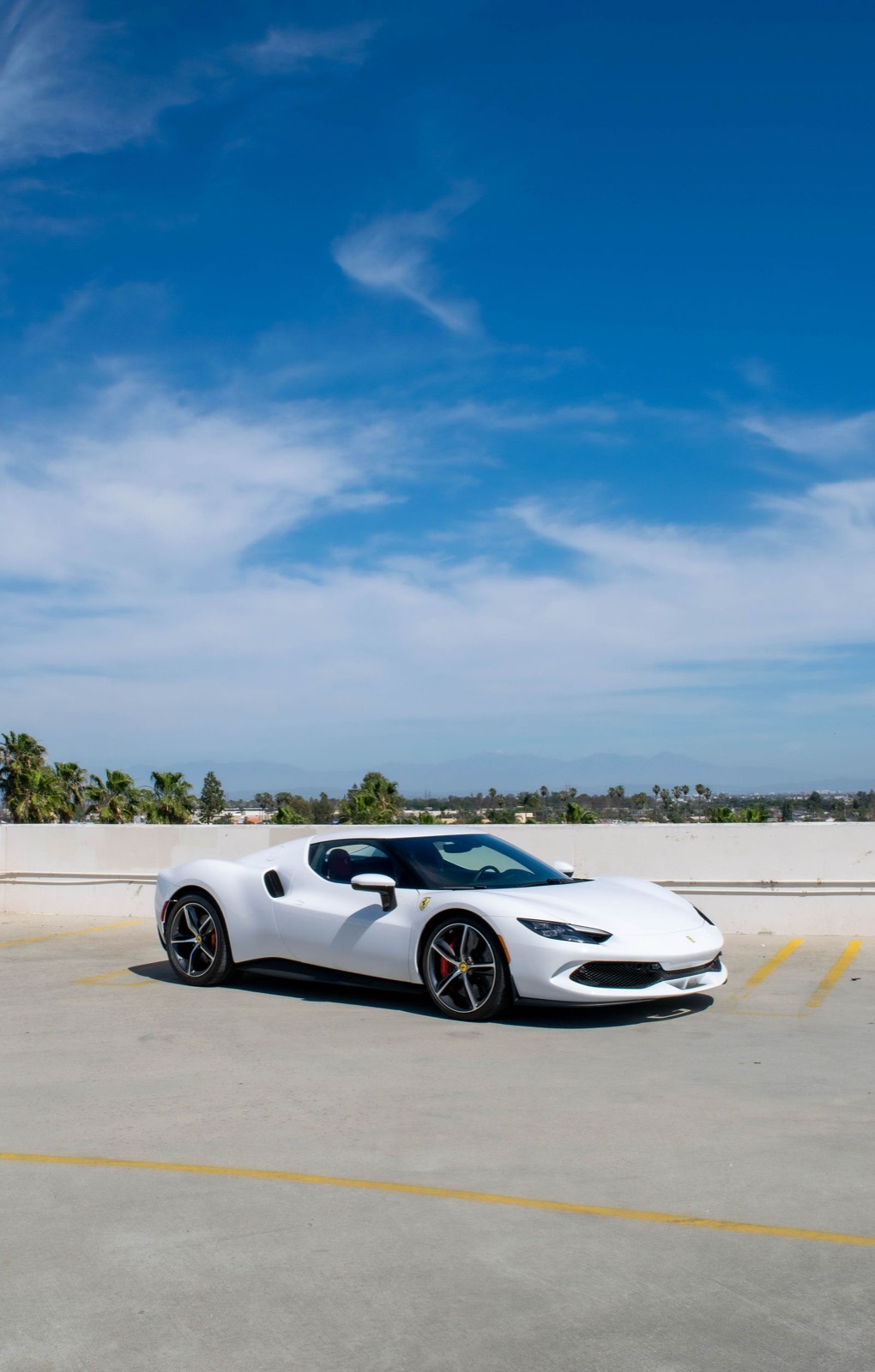 White Ferrari 296 GTB for rent in Orange County (view 4)