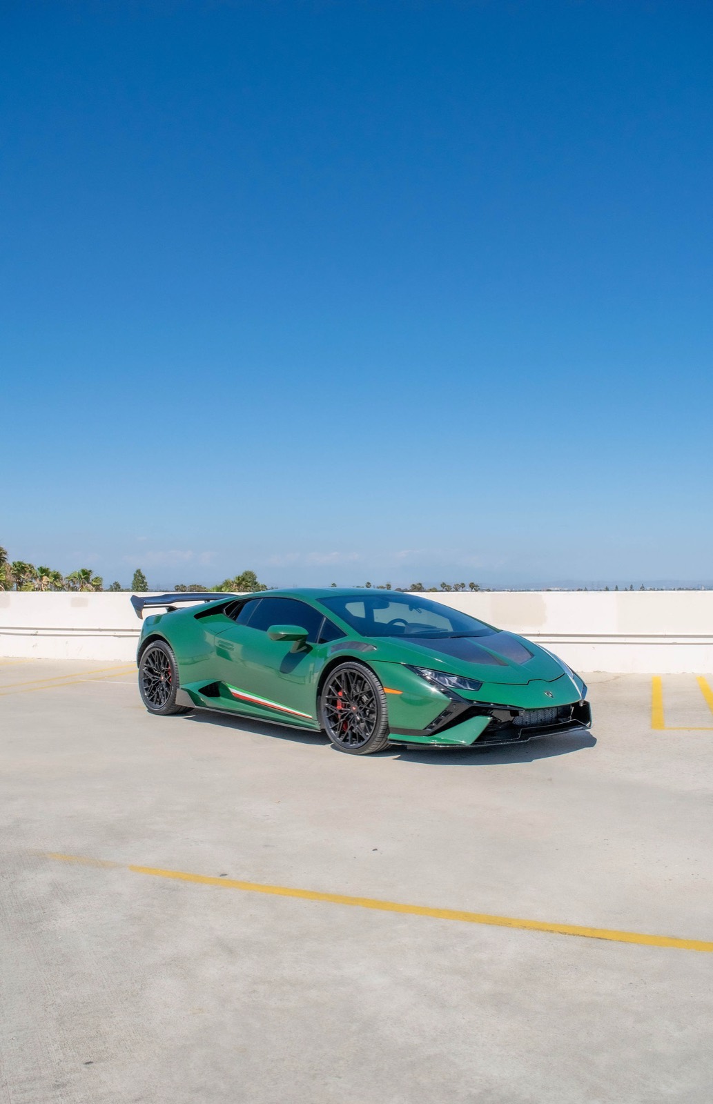 Green Lamborghini Huracán for rent in Orange County (view 3)