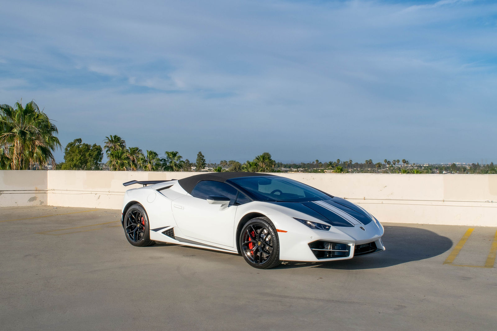 White Lamborghini Huracán for rent in Orange County (view 2)