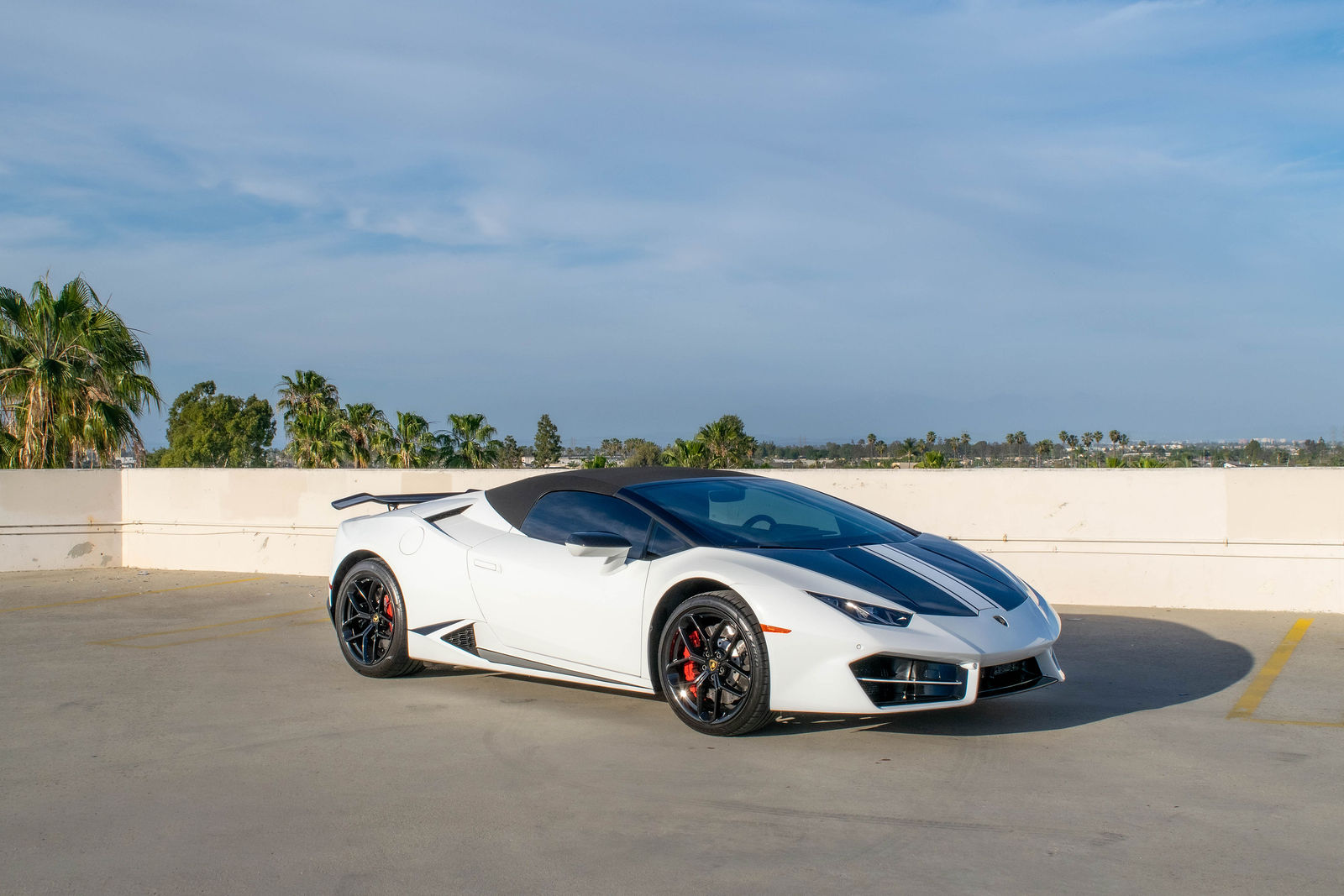 White Lamborghini Huracán for rent in Orange County (view 3)