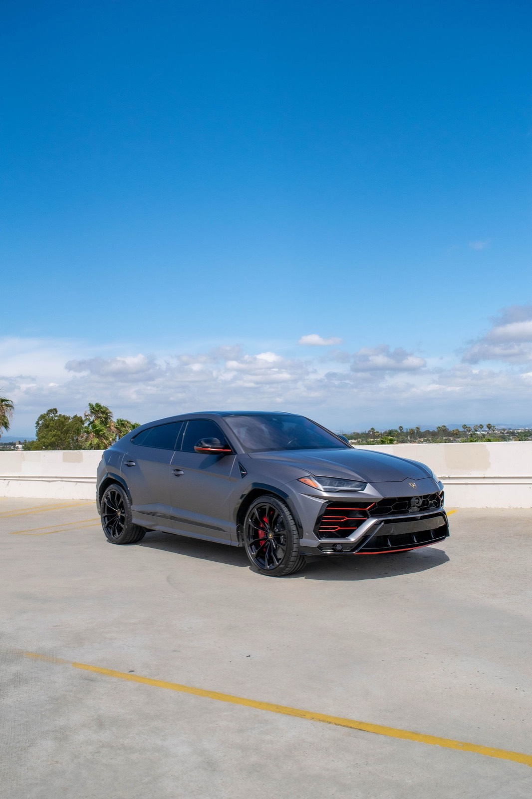 Grey Lamborghini Urus for rent in Orange County (view 3)