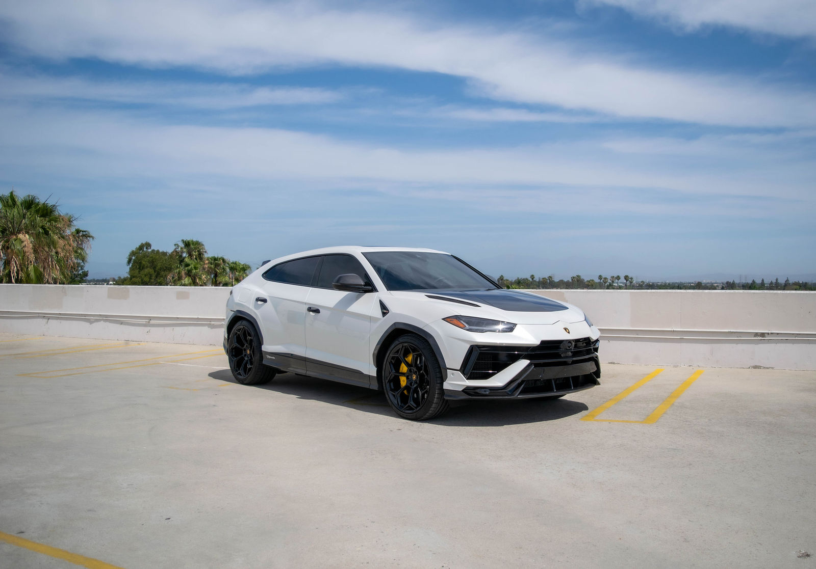 White Lamborghini Urus for rent in Orange County (view 2)