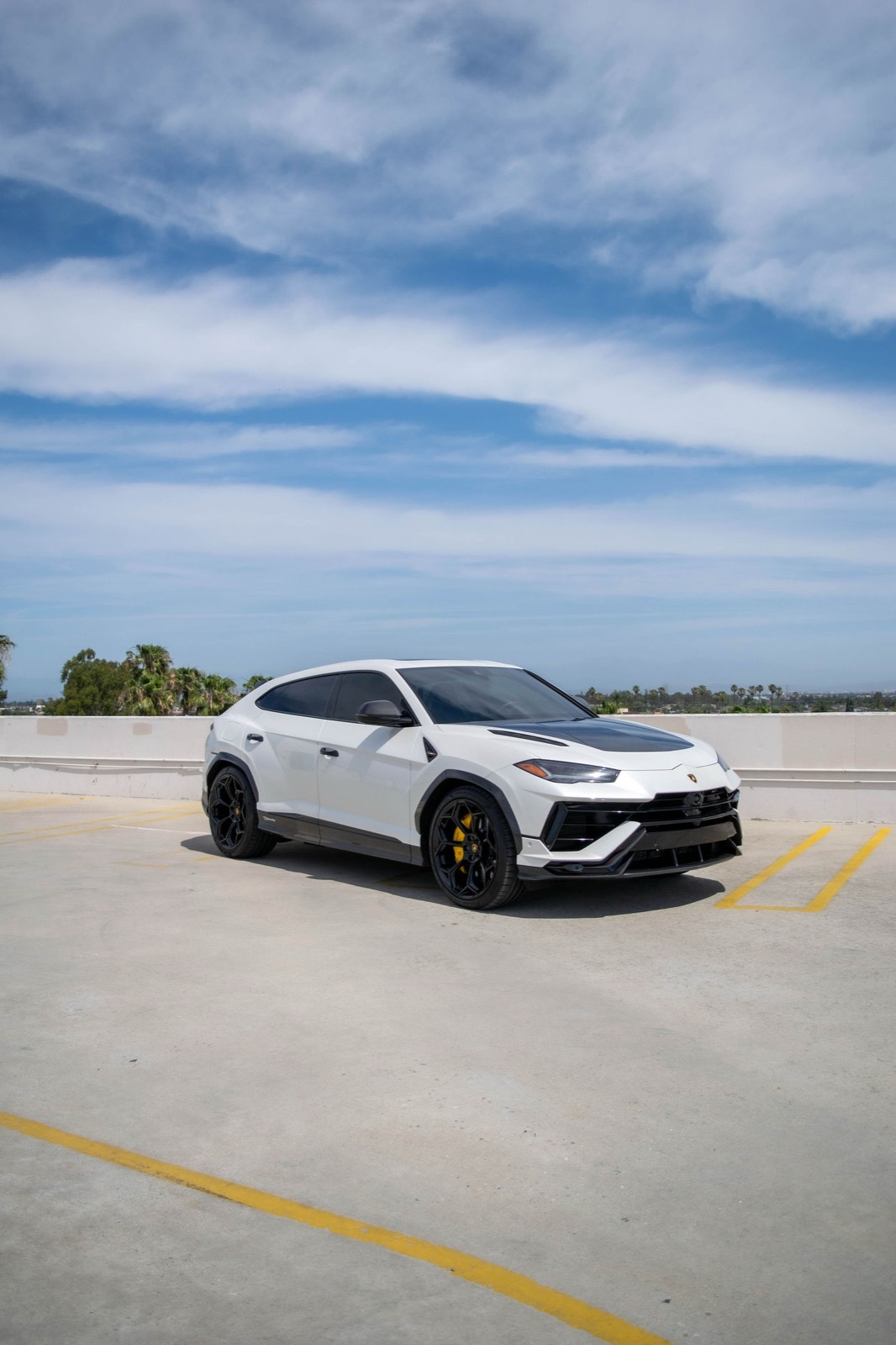 White Lamborghini Urus for rent in Orange County (view 3)