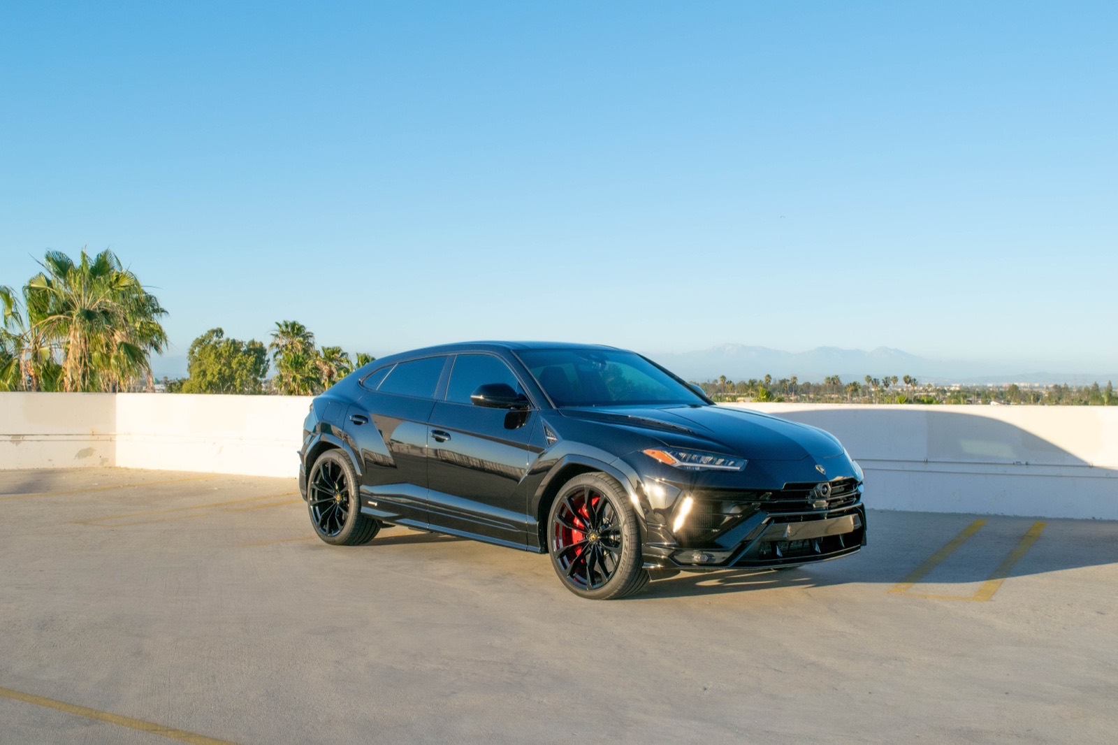 Black Lamborghini Urus for rent in Orange County