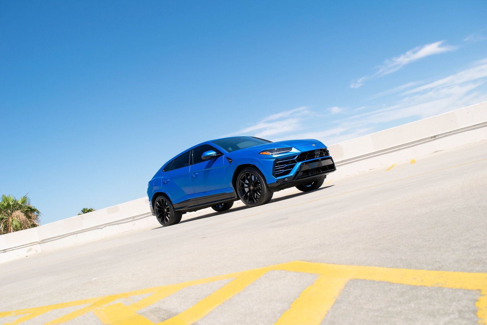 Blue Lamborghini Urus for rent in Orange County (view 5)