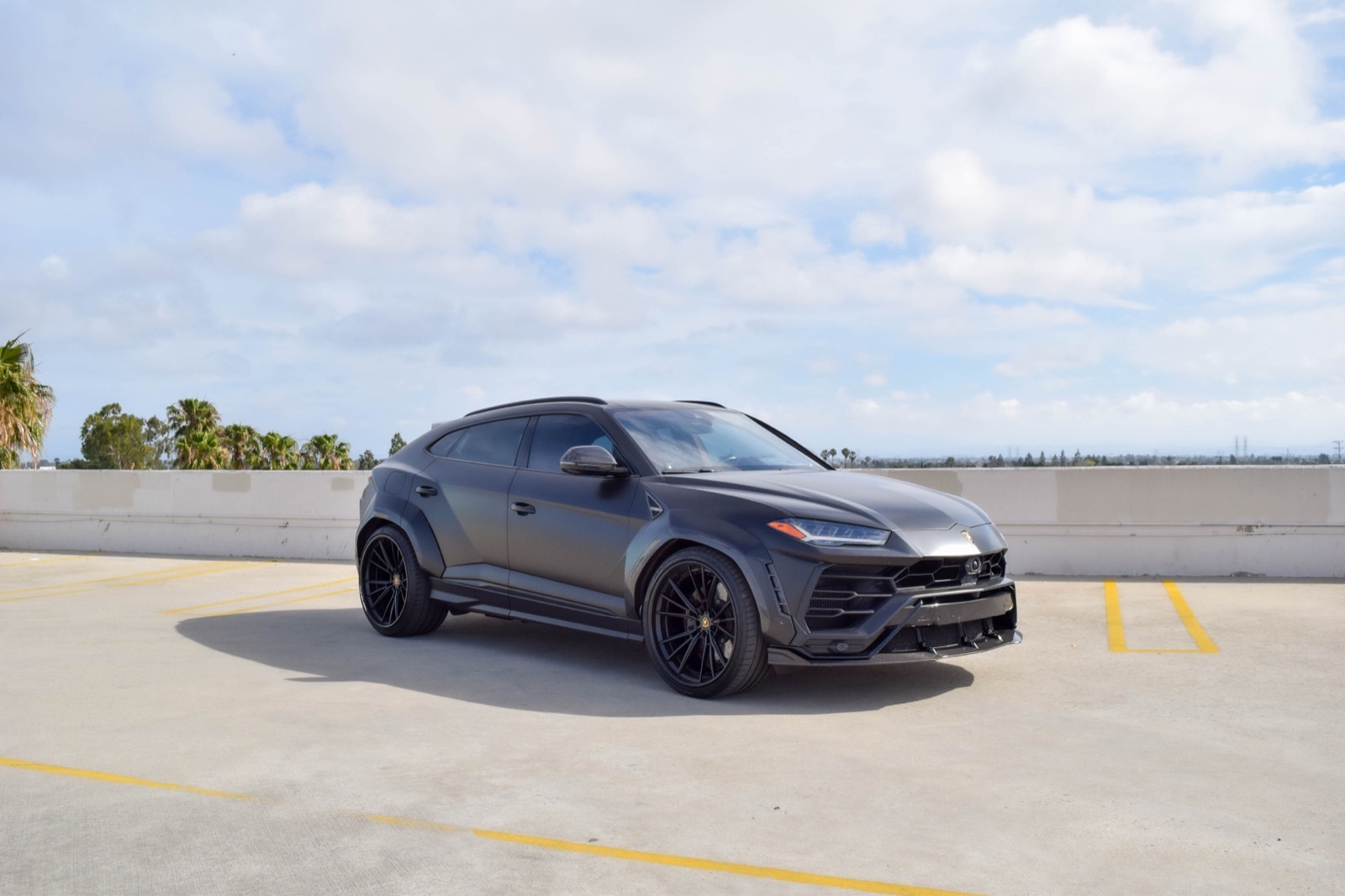 Satin Black Lamborghini Urus for rent in Orange County