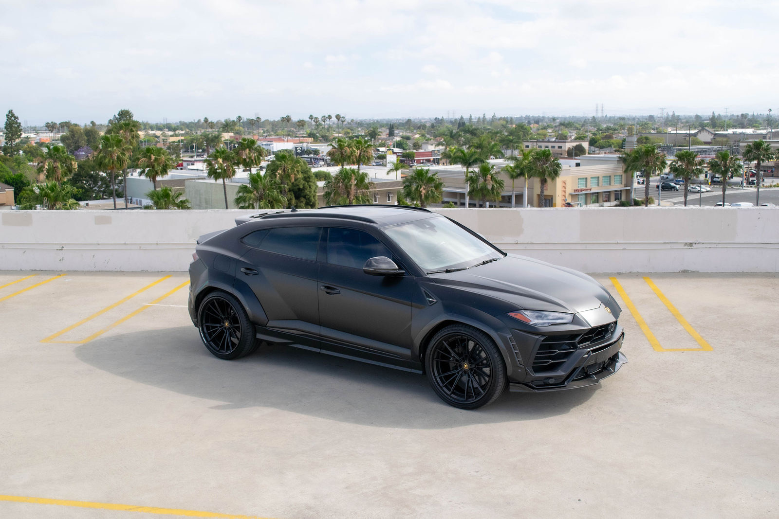 Satin Black Lamborghini Urus for rent in Orange County (view 3)