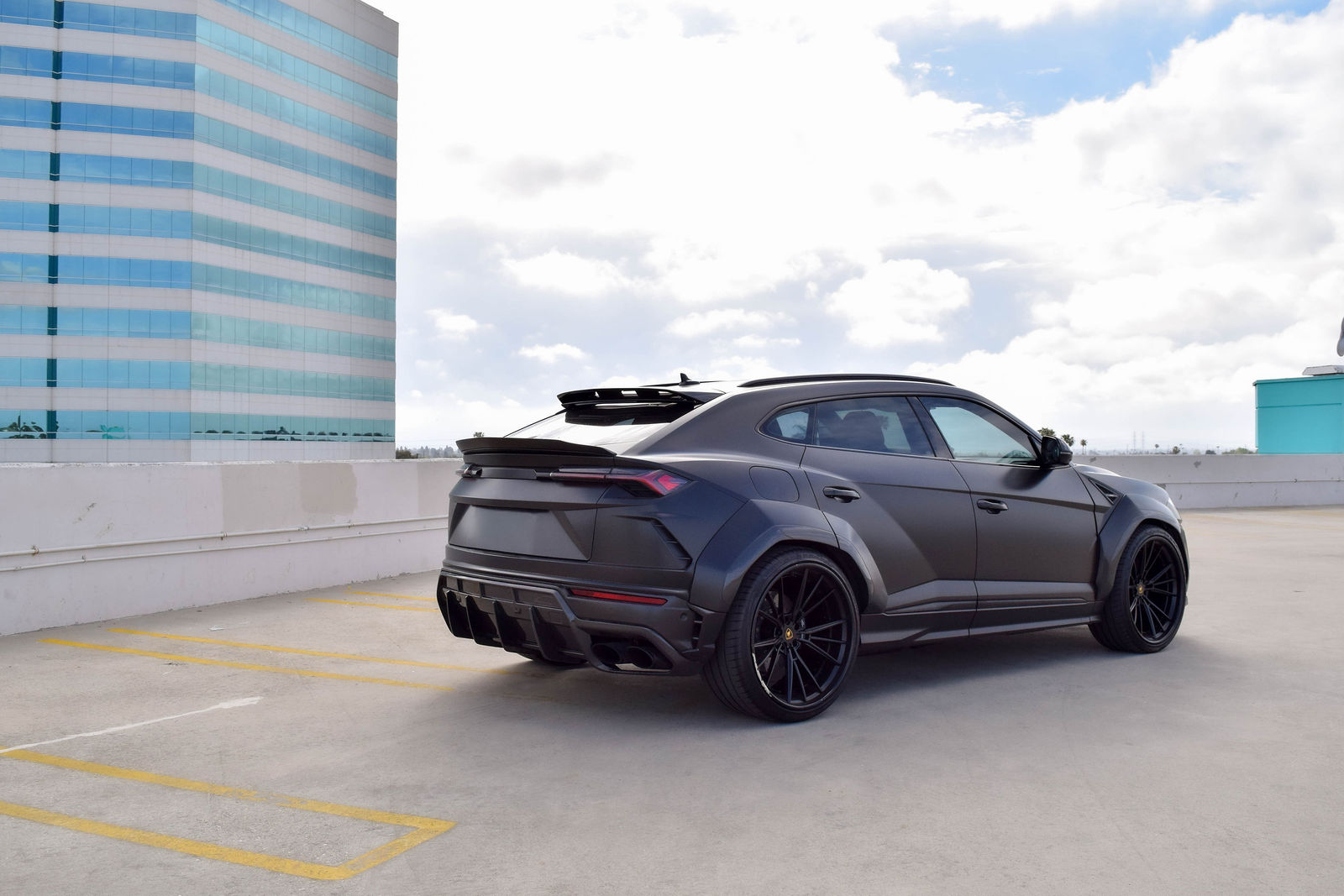 Satin Black Lamborghini Urus for rent in Orange County (view 4)