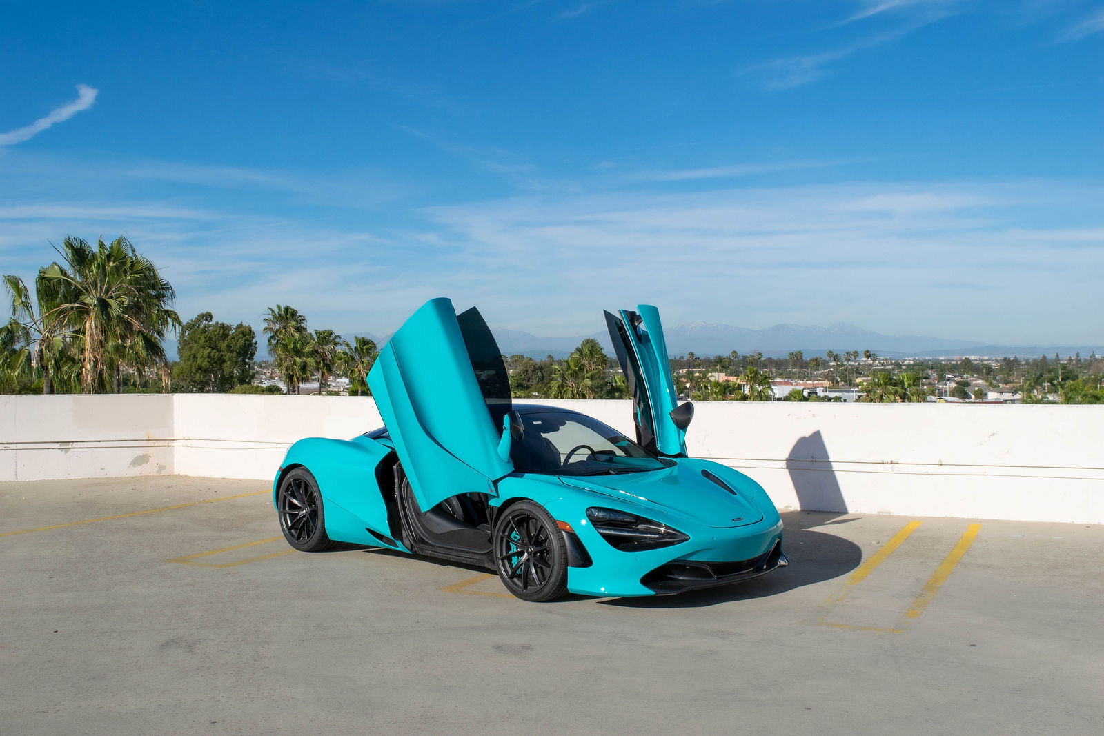 Turquoise McLaren 720S for rent in Orange County (view 3)