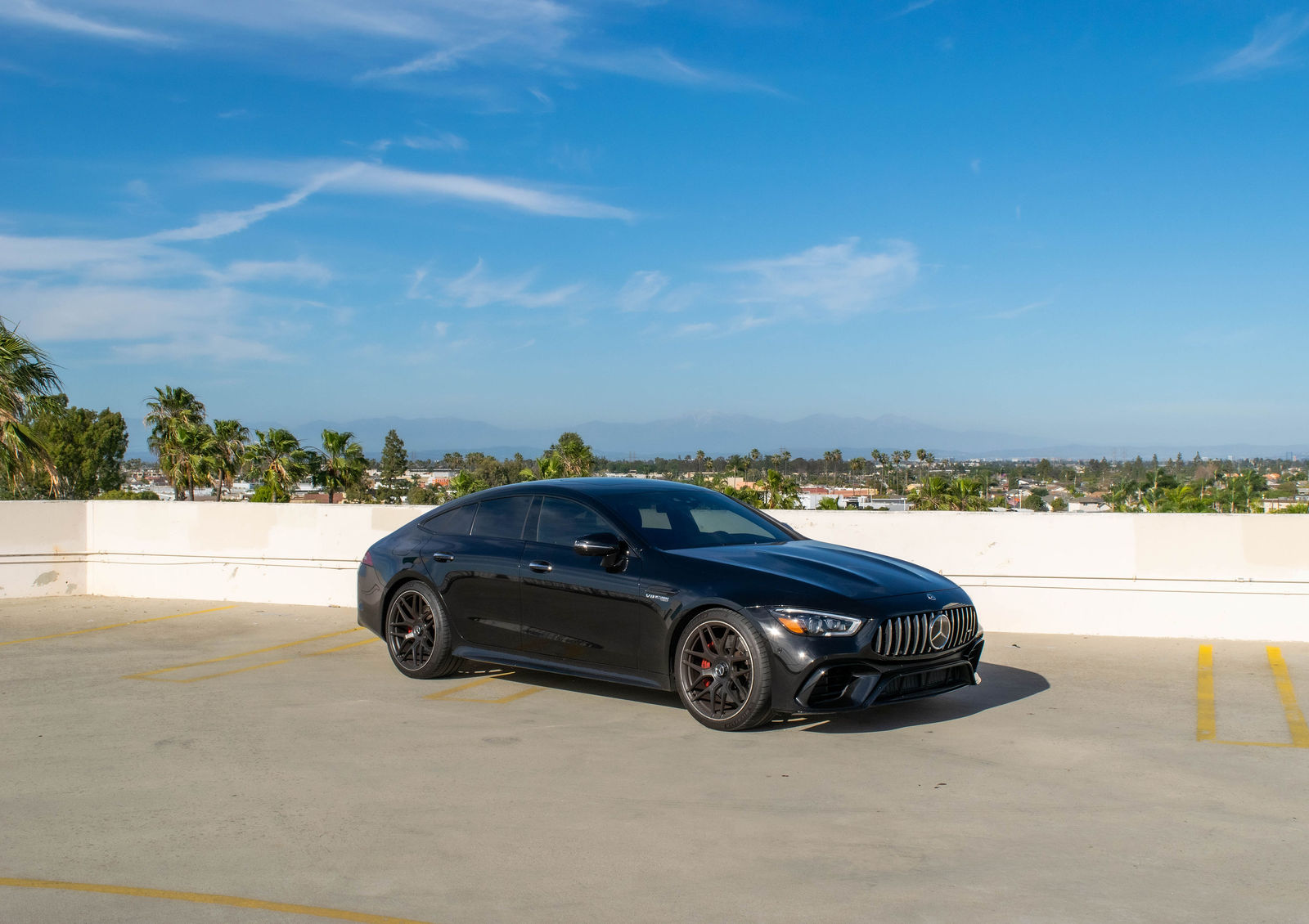 Black Mercedes-Benz AMG GT for rent in Orange County (view 3)