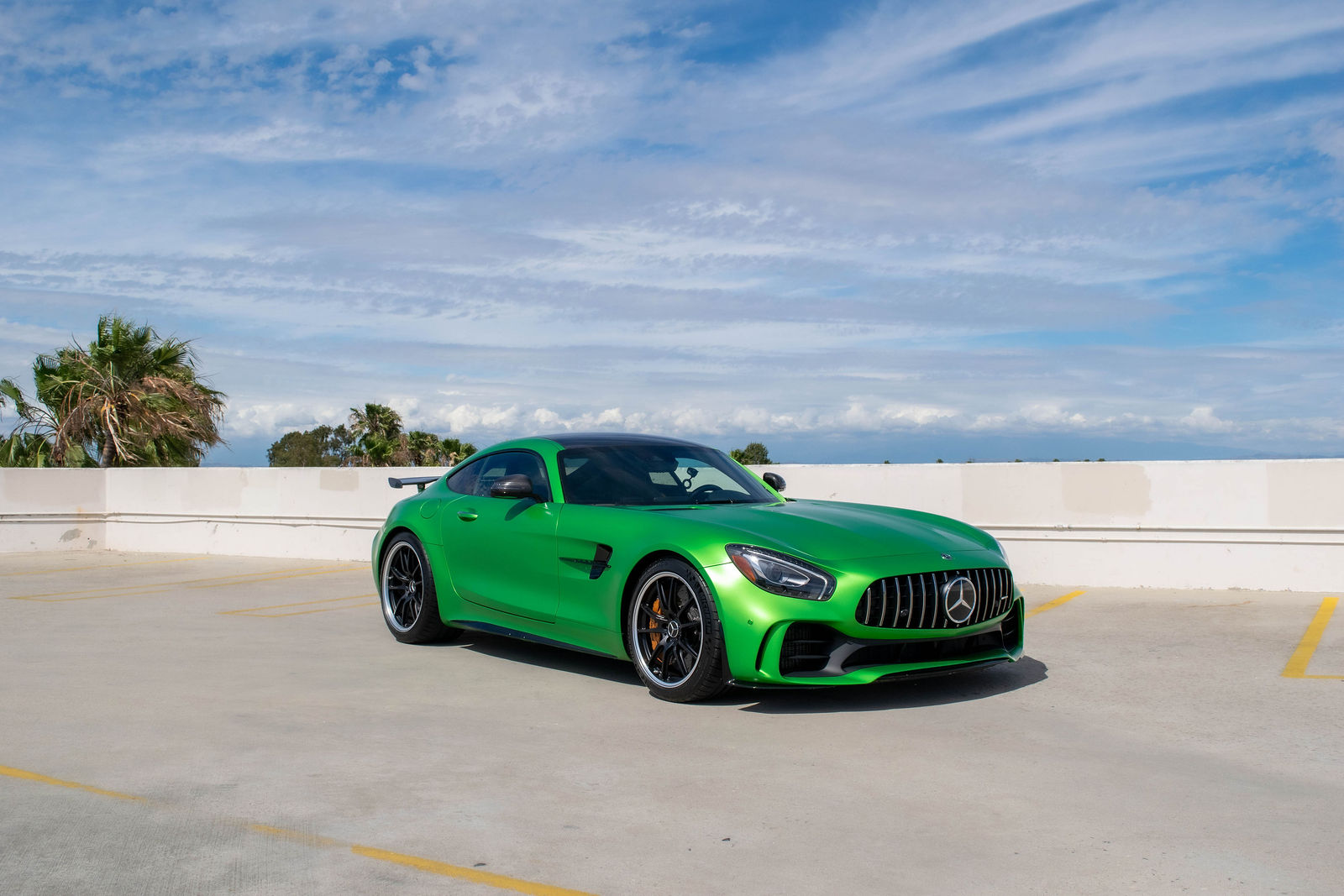 Green Mercedes-Benz AMG GT for rent in Orange County (view 2)