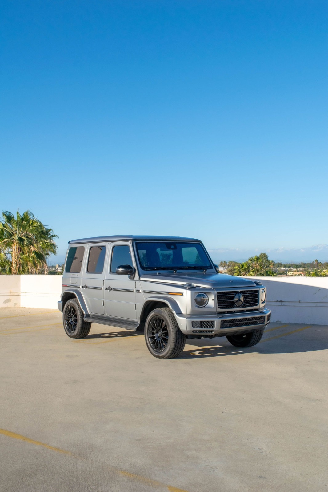 Grey Mercedes-Benz G-Wagon for rent in Orange County (view 5)