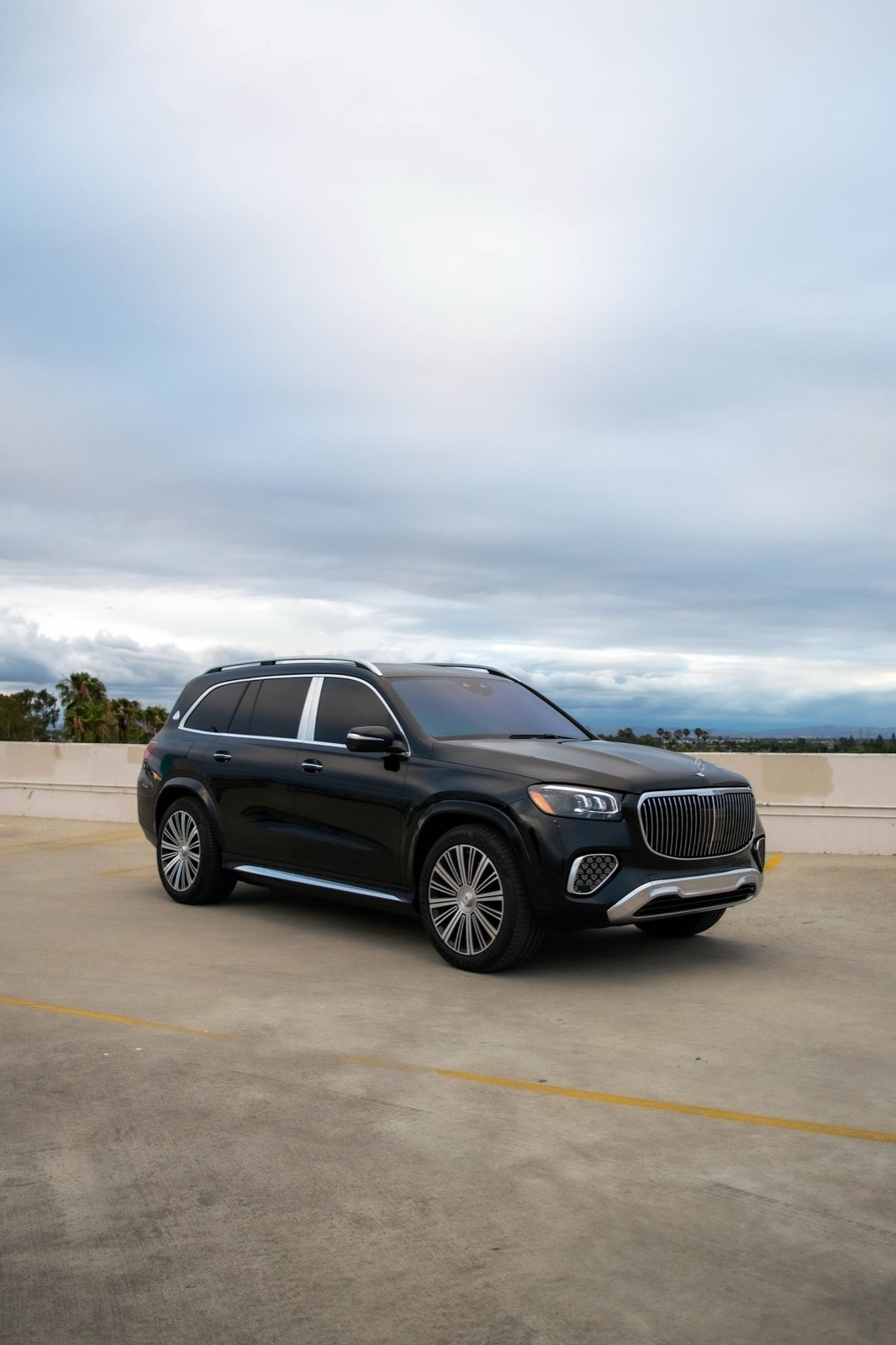 Black Mercedes-Benz GLS 600 for rent in Orange County (view 3)