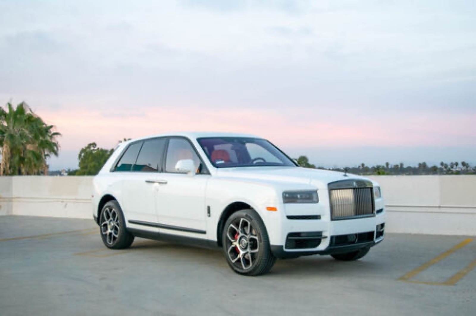 White Rolls-Royce Cullinan for rent in Orange County