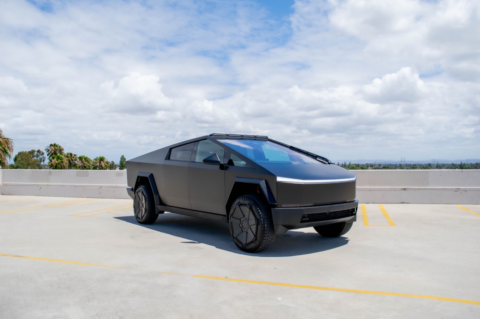 Black Tesla Cybertruck for rent in Orange County