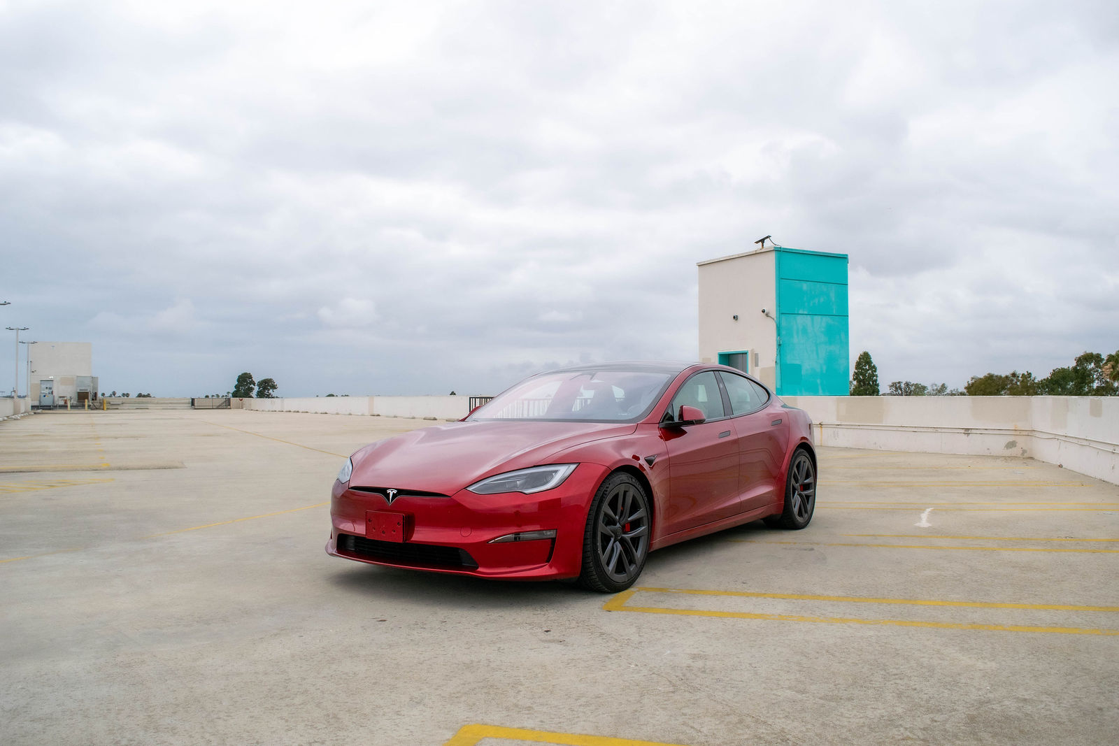 Red Tesla Model S for rent in Orange County (view 5)